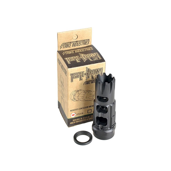 Strike Industries TCCOMP223 Triple Crown Compensator Black Steel 1/2"-28 - View 2