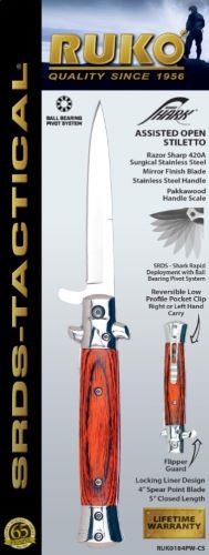 RUKO FOLDER SPRING ASSISTS 4" PAKKAWOOD HANDLE - View 2