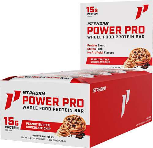 1ST PHORM WHOLE FOOD POWER PRO BAR PB CHOCOLATE CHIP 15 - View 2