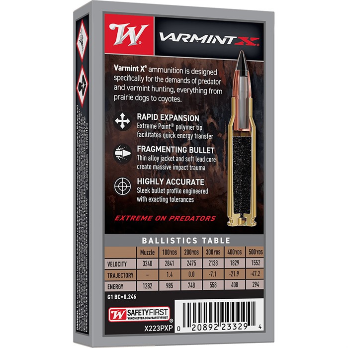 Winchester X223PXP Varmint X 223Rem 55gr Extreme Point Ammo 20/Box - View 3