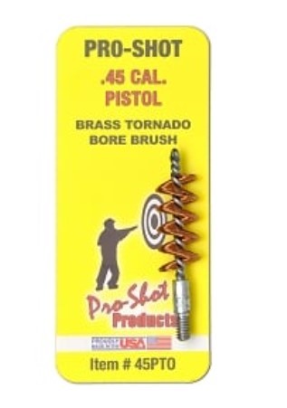 Pro-Shot 45PTO .45 Caliber Pistol Bore Brush Brass Spiral Wound - View 2