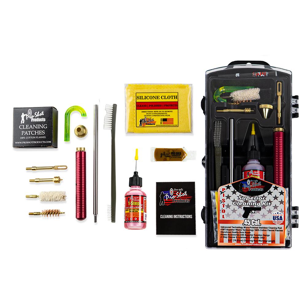 Pro-Shot P45KIT Classic .45 Cal Pistol Cleaning Kit with Yellow Case - View 2
