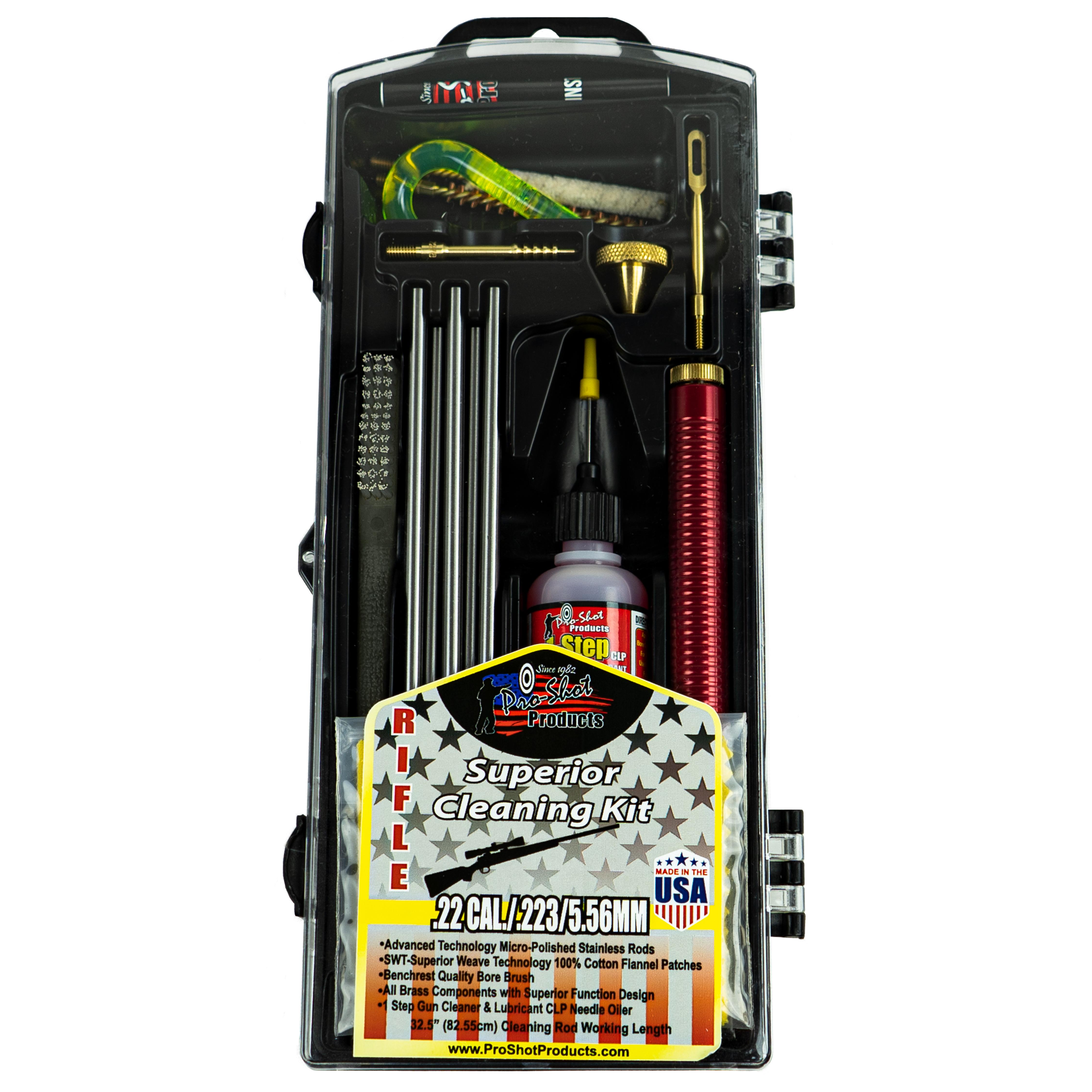 Pro-Shot Classic Box Cleaning Kit for .22, .223 Cal, 5.56mm Rifles - R22KIT - View 2