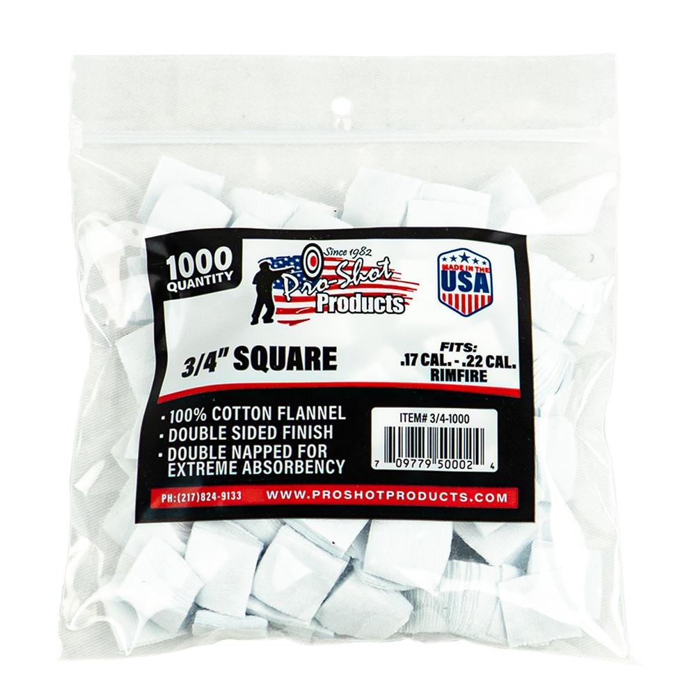 Pro-Shot 341000 Cotton Flannel Cleaning Patches .17-.22 Cal 1000 Pack - View 2