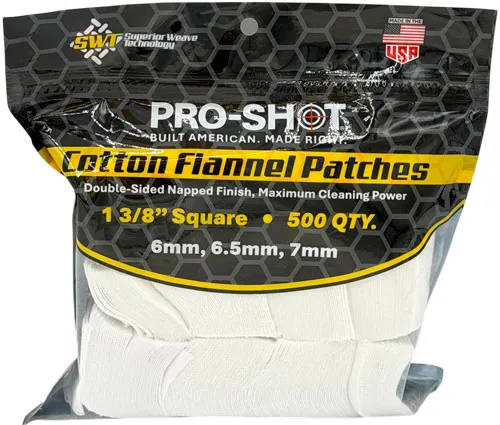 Pro-Shot 138500 Cleaning Patches 6mm/7mm 1.38" Cotton Flannel 500 Per Pkg - View 2