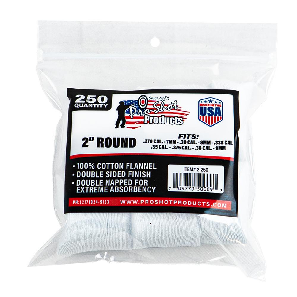 Pro-Shot 2 Round 100% Cotton Patches 250/ct - View 2