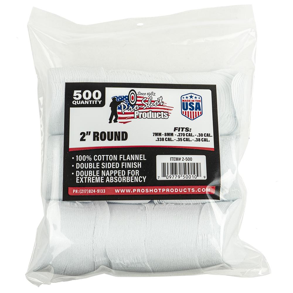 Pro-Shot 2-500 Cotton Flannel Cleaning Patches .270-.38 Caliber 500 Count - View 2