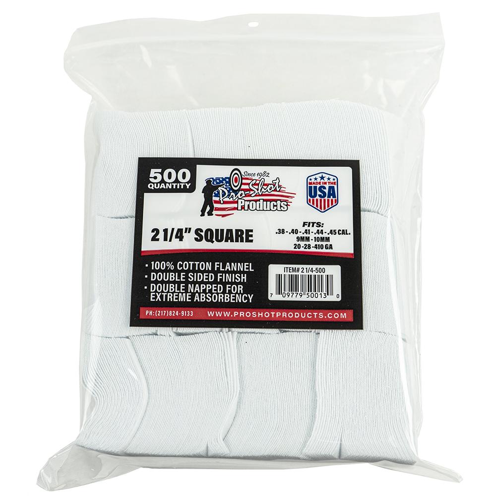 Pro-Shot 21/4-500 Cleaning Patches, 2.25", .38-.45 Cal, 500 Count - View 2