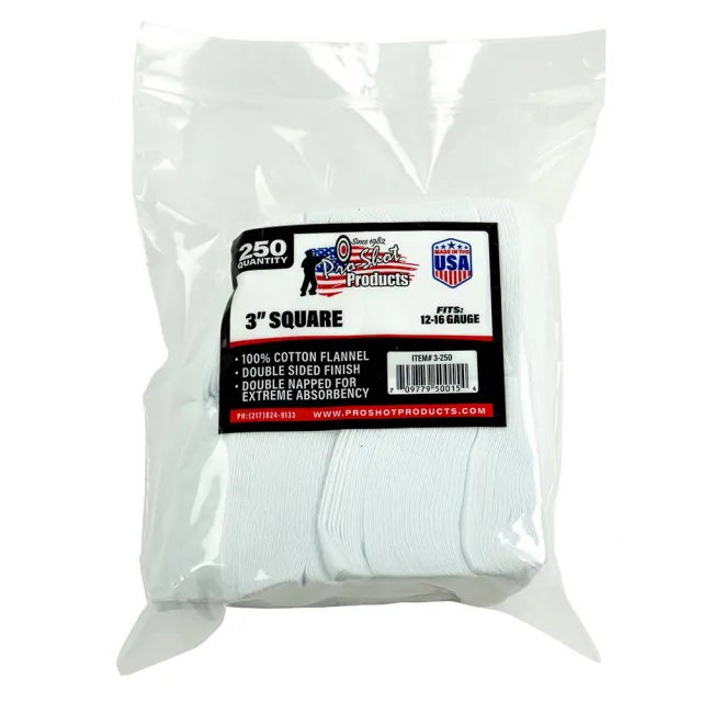Pro-Shot 3 Square 100% Cotton Patches 250/ct - View 2
