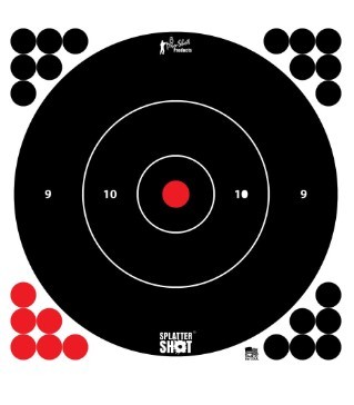 Pro-Shot 12BWHTE5PK SplatterShot Self-Adhesive Paper Black/White 12" Bullseye 5 Pack - View 2