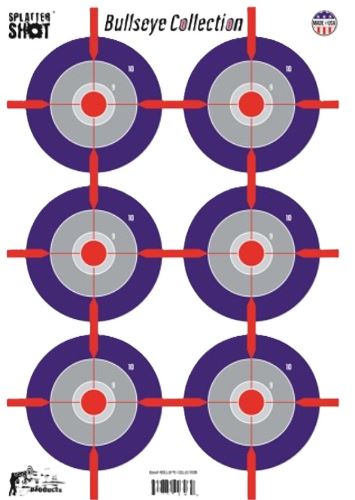 ProShot SPLATTER SHOT 12IN X 18IN MULTI-BULLSEYE - HEAVY TAG PAPER TARGET - 8 PACK SPLTR-MB-8PK - View 2