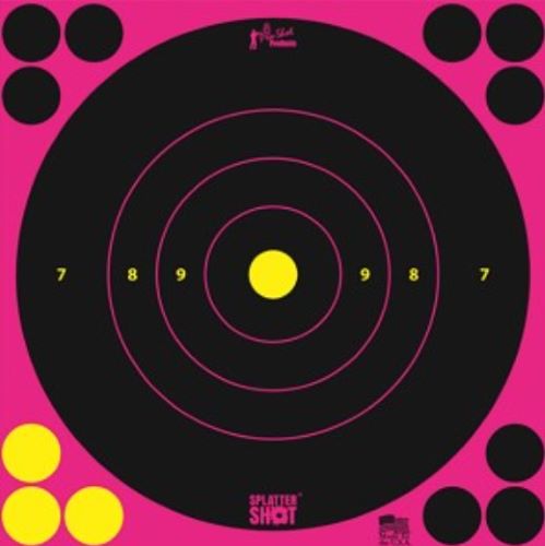 Pro-Shot 8BPINK6PK SplatterShot Self-Adhesive Paper Black/Pink 8" Bullseye 6 Pack - View 2