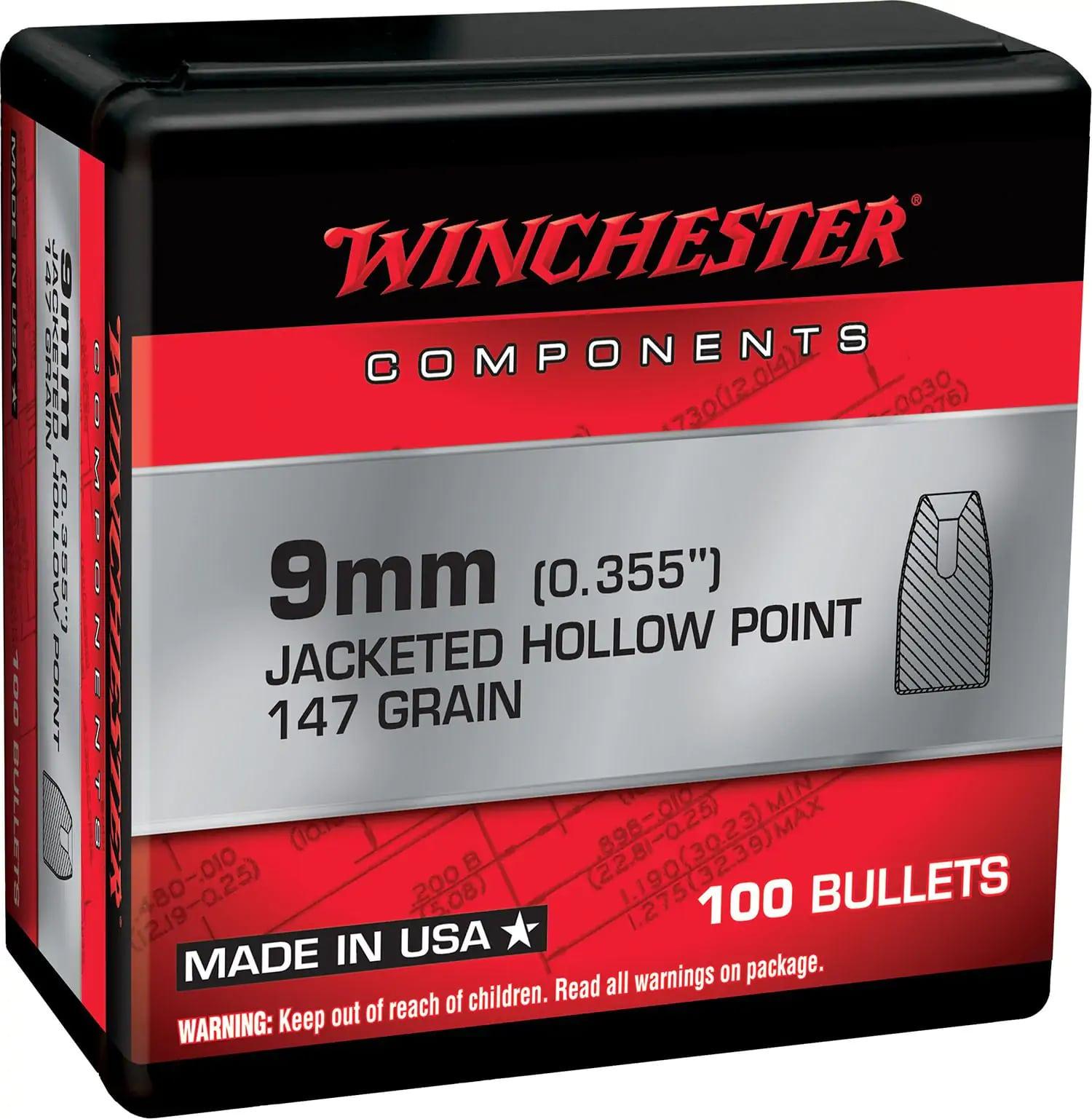 Winchester Ammo WB9JHP147X 9mm .355 147 gr Jacketed Hollow Point (JHP) - 100 Bullets - View 2