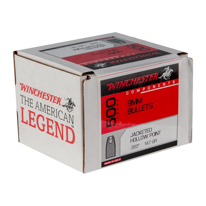 Winchester 9mm .355 147 gr JHP Bullets - 500 Per Box - View 2