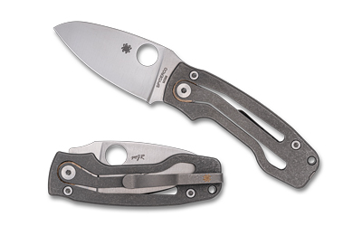 Spyderco C269TIP PITS 2 SLIPIT 2.74" M398 Satin Blade Titanium Handle - View 2