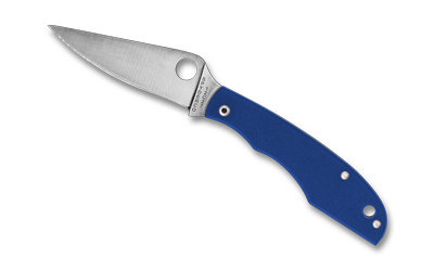 Spyderco Grasshopper Folding Knife 2.3" Satin Plain Edge Blue Handle C13... - View 2