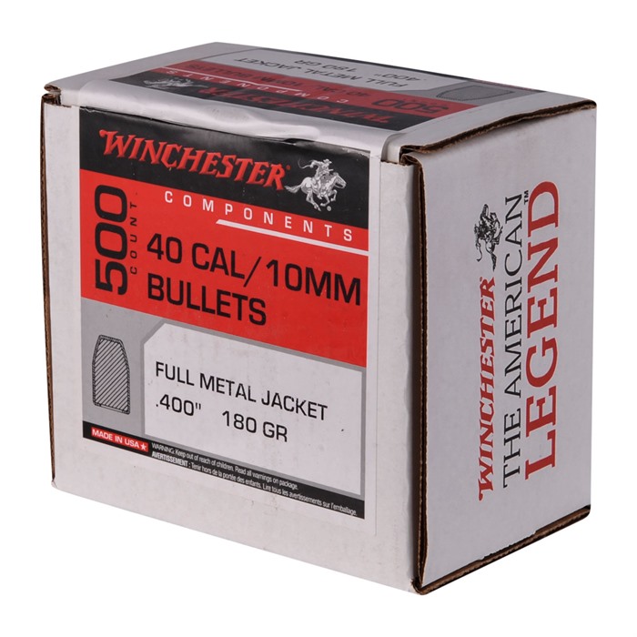 Winchester .40 Caliber 180 gr TCFMJ Bullets - 500 Projectiles - View 2