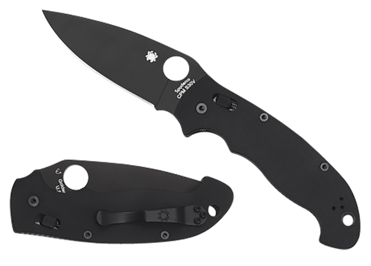 Spyderco C95GPBBK2 Manix 2 XL Black G10 Knife CPMS30V Blade - View 2