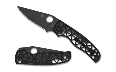 Spyderco C266BKALBKP Edgerati 3.57" Drop Point Black CPM S30V Knife - View 2