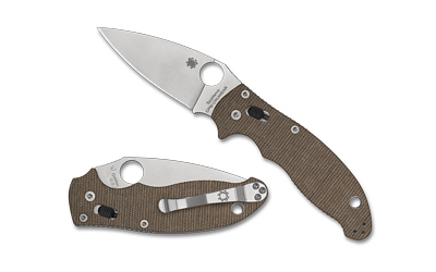 Spyderco C101MPCW2 Manix 2 Brown Canvas Micarta CPM CRU-WEAR Knife - View 2