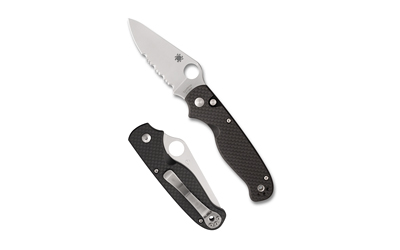 Spyderco ButtonUp Carbon Fiber Folding Knife 3.27" Clip Point Blade 7.5" - View 2