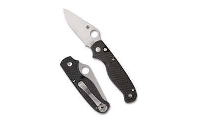 Spyderco ButtonUp Carbon Fiber Folding Knife 3.27" Clip Point Blade 7.5" - View 2