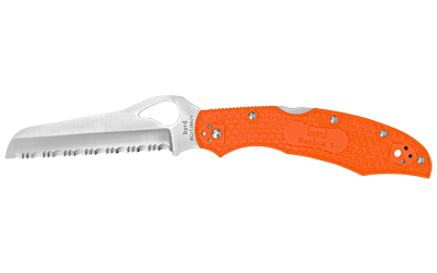 Spyderco Cara Cara 2 Rescue Orange 3.88 Serrated Folding Knife - View 2