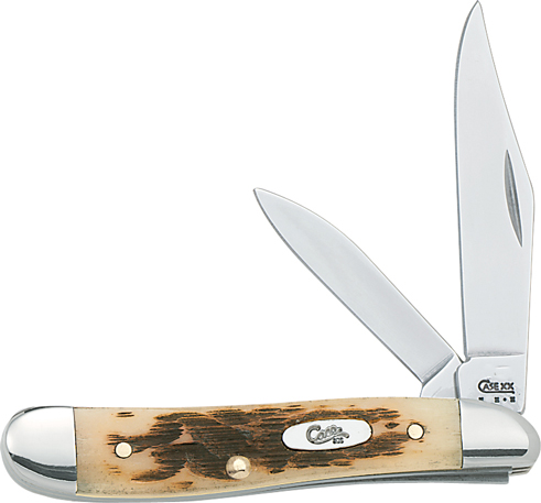 Case Cutlery Peanut 2BL 2 7/8" Amber Bone Knife - View 2