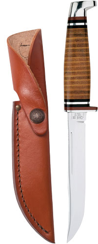 Case 381 Utility Hunter 5" Fixed Clip Point Knife with Leather Handle - View 2