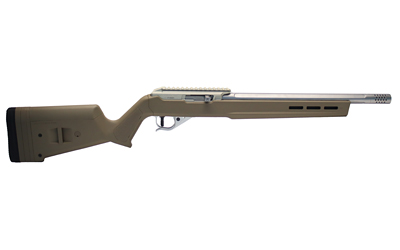 True Precision Inc TP1022FDE3SS TP/22 22 LR 16" Match Grade Barrel, Clear Coat Silver Anodized Aluminum Receiver w/Picatinny Rail, M-LOK Forend, Flat Dark Earth Magpul Hunter X-22 Polymer Stock - View 2
