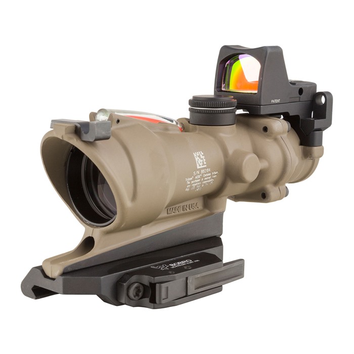 Trijicon ACOG ECOS 4x32 Sight, Flat Dark Earth TA31-D-100553, Dual-Sighting System, Waterproof, Quick Release Mount, LED Red Dot - View 2