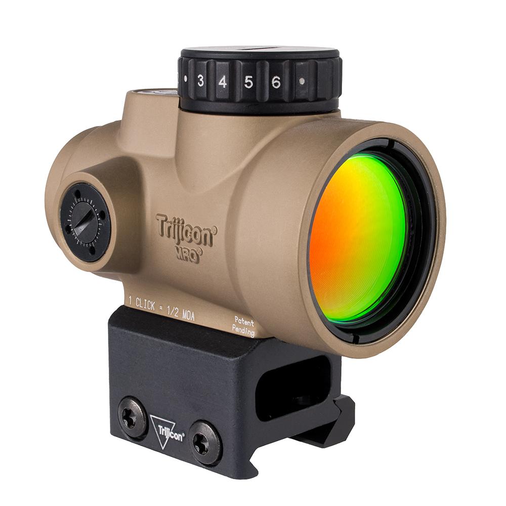 Trijicon MRO SD Coyote Brown 1x25mm Red Dot 2 MOA Full Co-Witness Mount - View 2