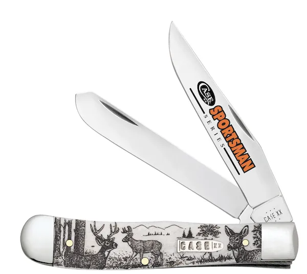 Case 81220 Trapper Folding Knife, Tru-Sharp SS, Deer Bone Handle - View 2