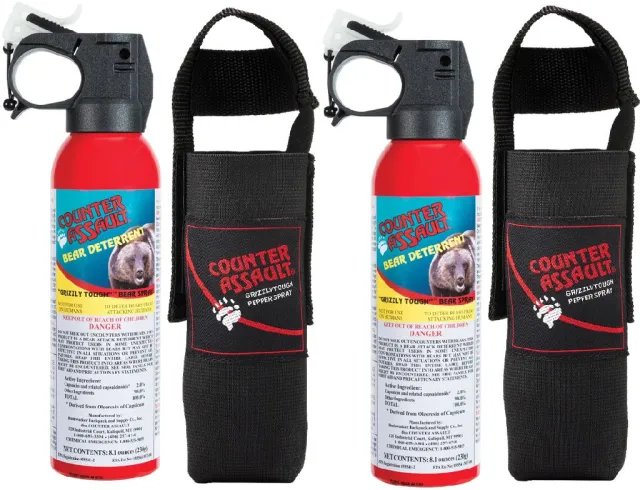 Counter Assault 15067015 Bear Spray 8.1oz Twin Pack with Holsters 32ft Range - View 2