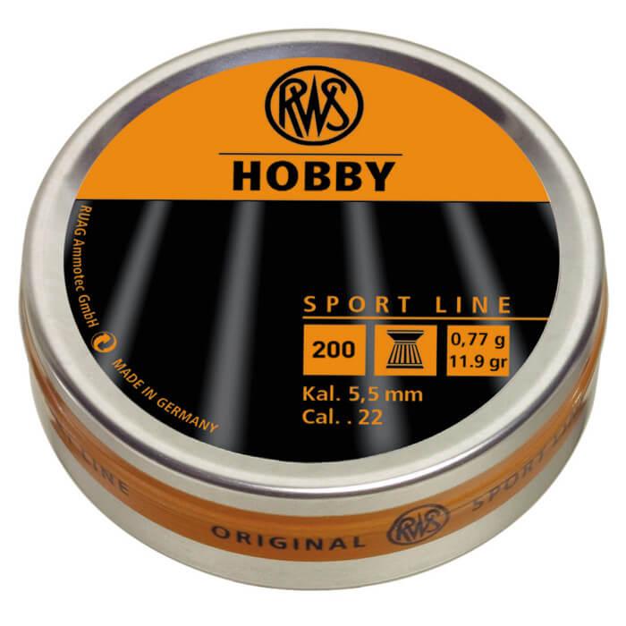 RWS Hobby Sport Line .22 Airgun Pellets, Lightweight High Velocity, Rifled Skirt, 200 Pack, Model 2317401 - View 2