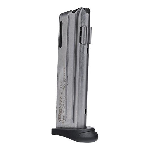 Walther P22Q 10-Round .22LR Magazine, Nickel Plated, Finger Rest Feature, Durable Steel Construction - View 2