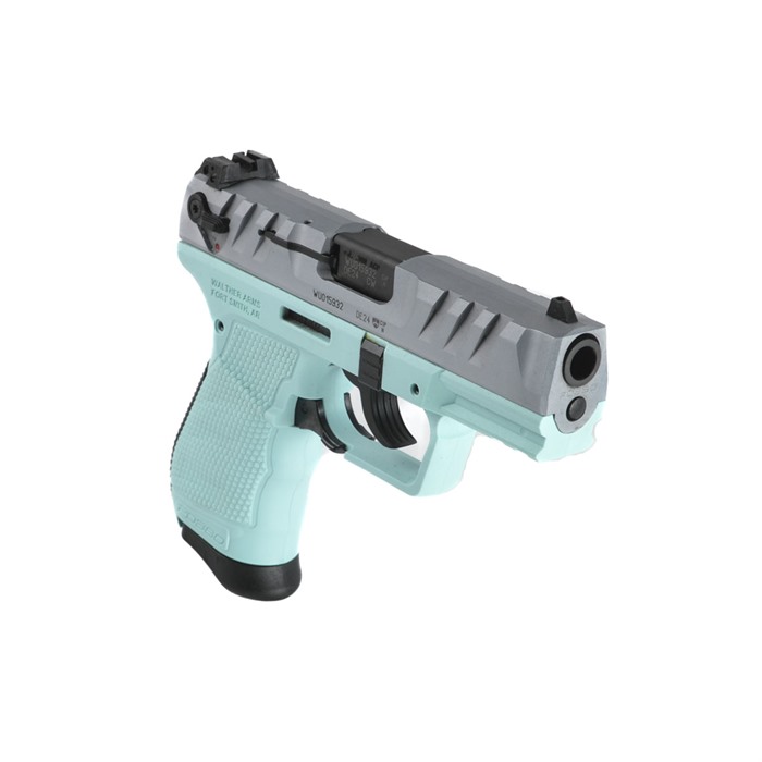 Walther PD380 .380ACP 3.7" Barrel DA/SA Angel Blue 9-Rd Nickel Semi-Auto Pistol - View 2