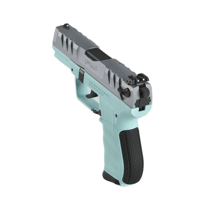 Walther PD380 .380ACP 3.7" Barrel DA/SA Angel Blue 9-Rd Nickel Semi-Auto Pistol - View 3