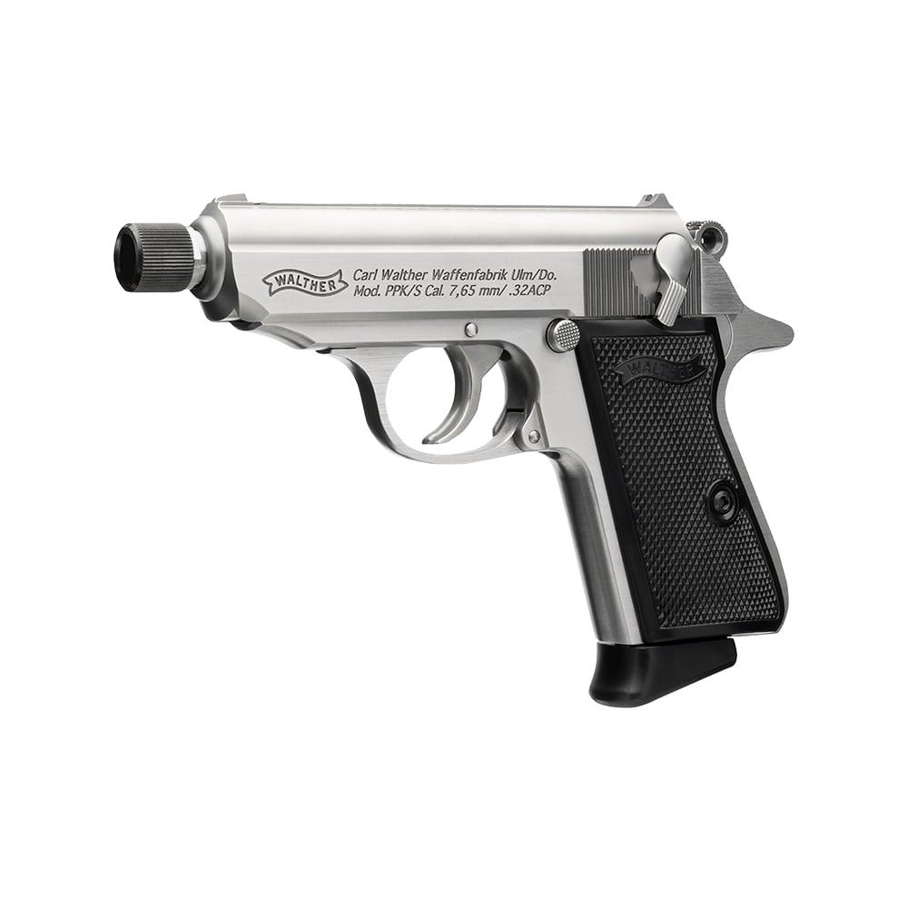 Walther PPK/S SD 32ACP 7RD Stainless Steel Black Grips - View 3