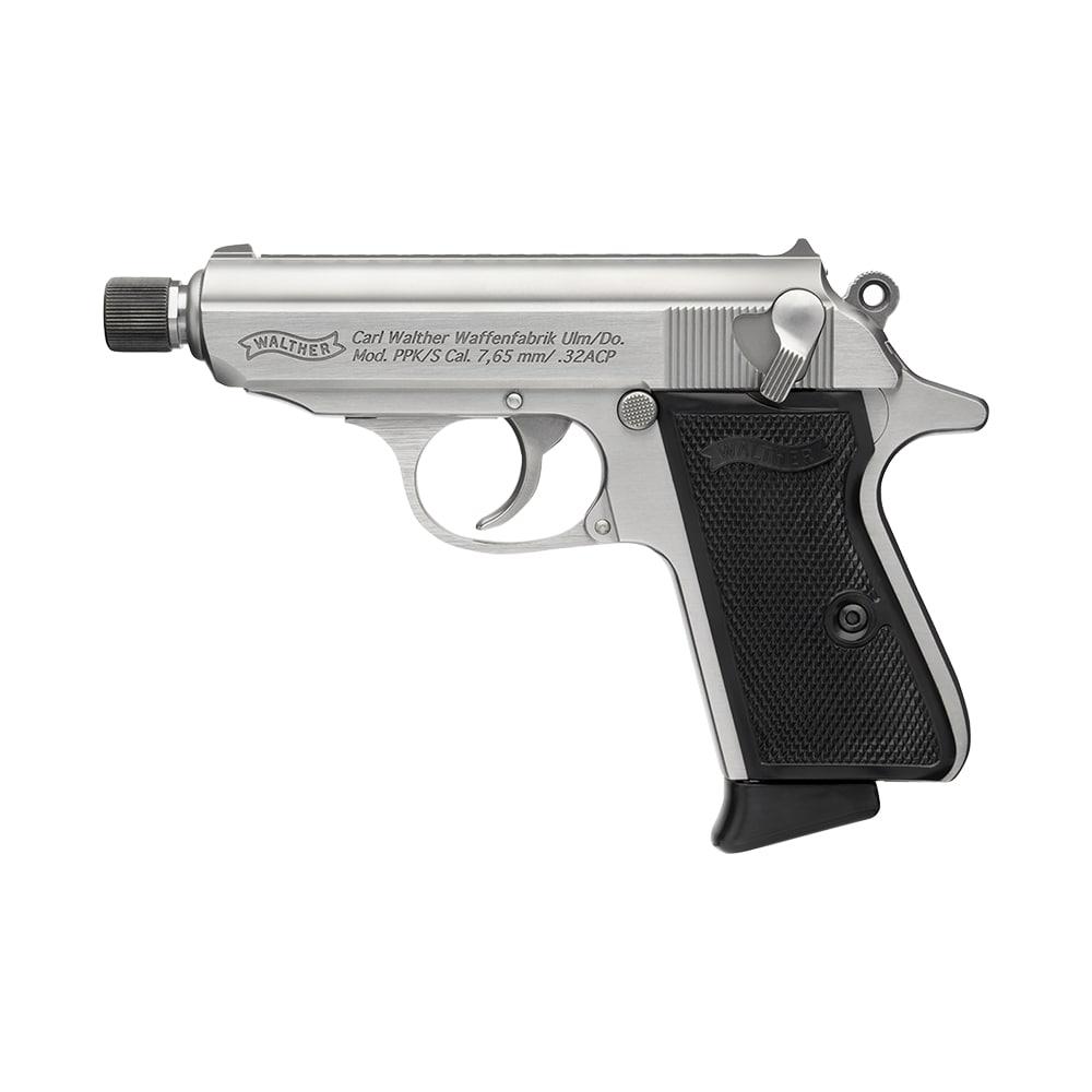 Walther PPK/S SD 32ACP 7RD Stainless Steel Black Grips - View 4