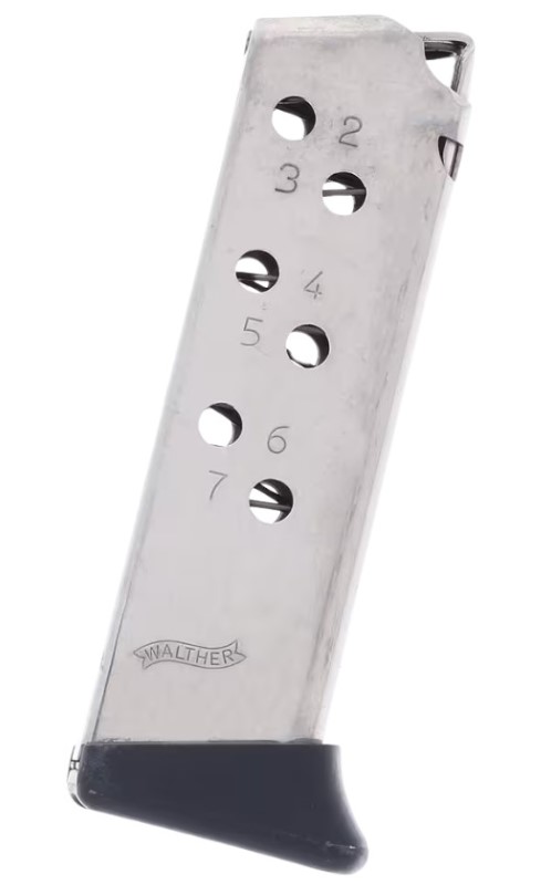Walther 5136784 PPK .32 ACP Nickel Magazine 7rd Finger Rest - View 2