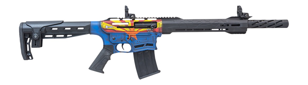 Citadel CBOSS2512-AZ Boss25 12 Gauge 3" 5+1 18.75" Threaded Barrel, Arizona Flag Steel Receiver w/Picatinny Rail, Adj Comb Synthetic Butt Stock, Picatinny Rail Forend, Polymer Grip - View 2