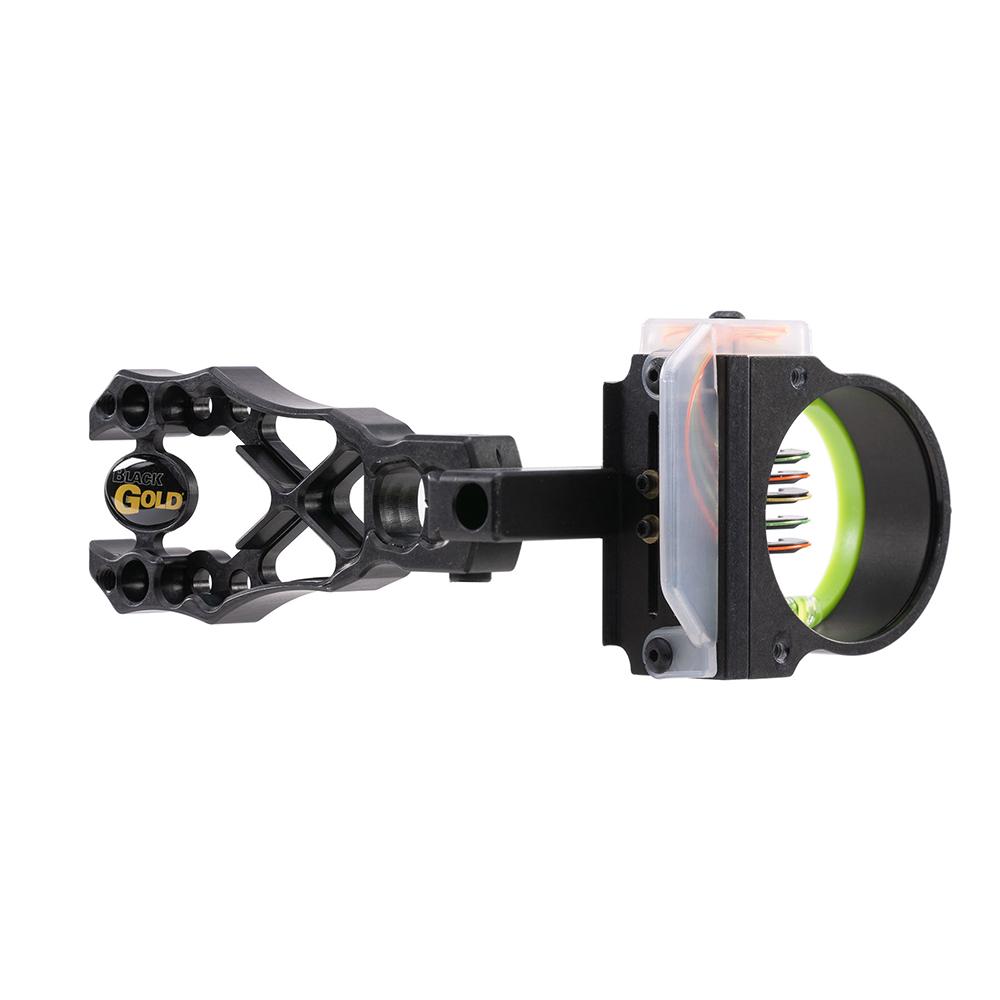 Black Gold Rush Archery Sight 5 .019 Pins 4 Dovetail with 3rd Axis Micro .019 RH Black - View 2
