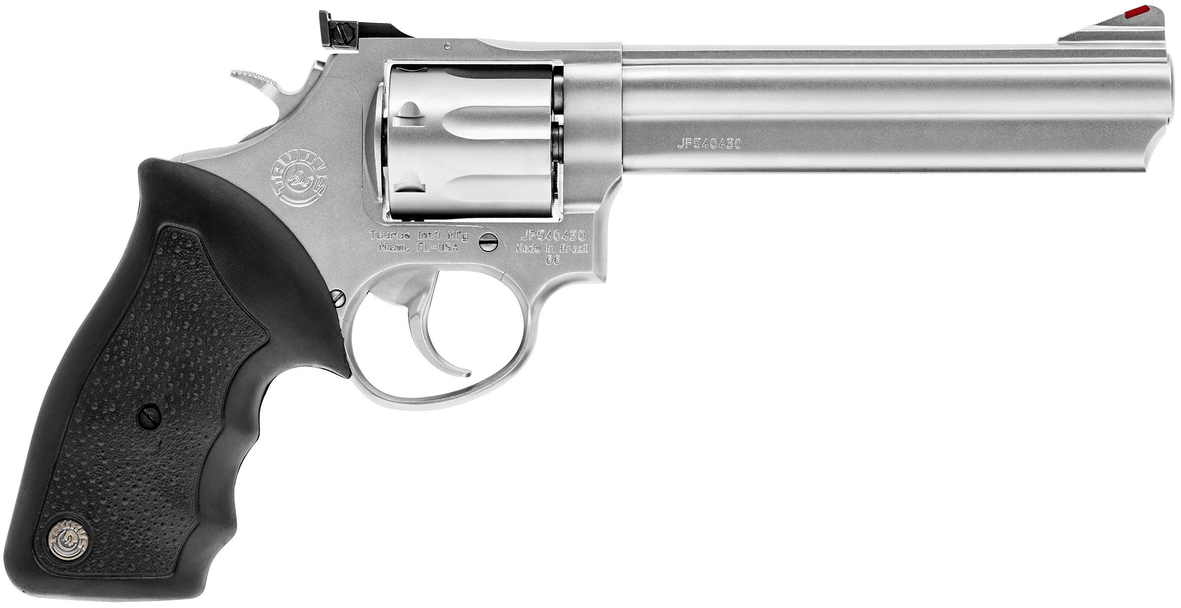 Taurus 66 Revolver, 2-660069, Stainless Steel, .357 MAG, 6-Inch Barrel, 7-Round Capacity, Rubber Grip, DA/SA Action - View 2