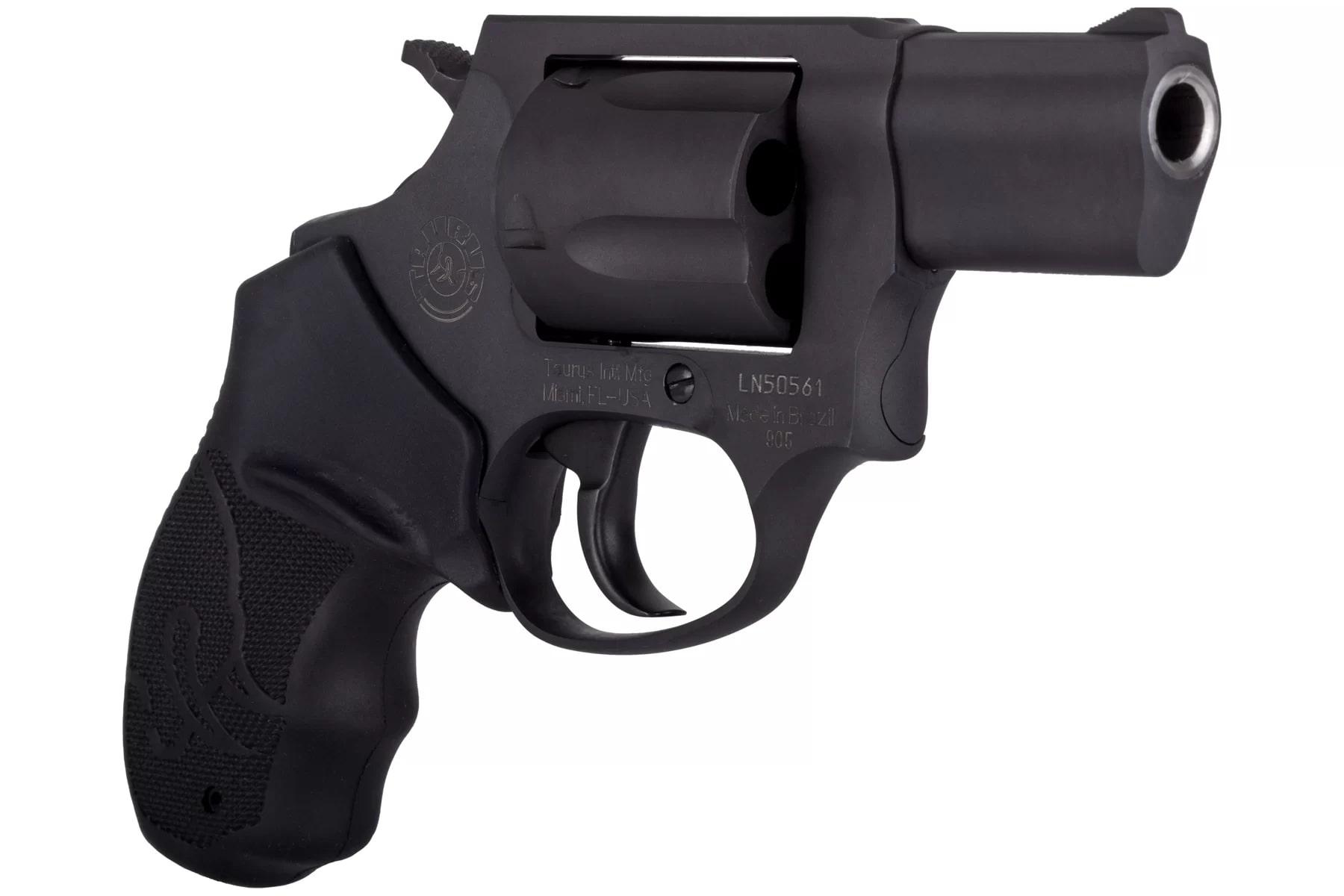 Taurus 905 Compact 9mm Luger Revolver, 2-Inch Barrel, 5-Round Capacity, Lightweight 22.2 oz, Matte Black Oxide Finish, Rubber Grip, Fixed Sights - View 2