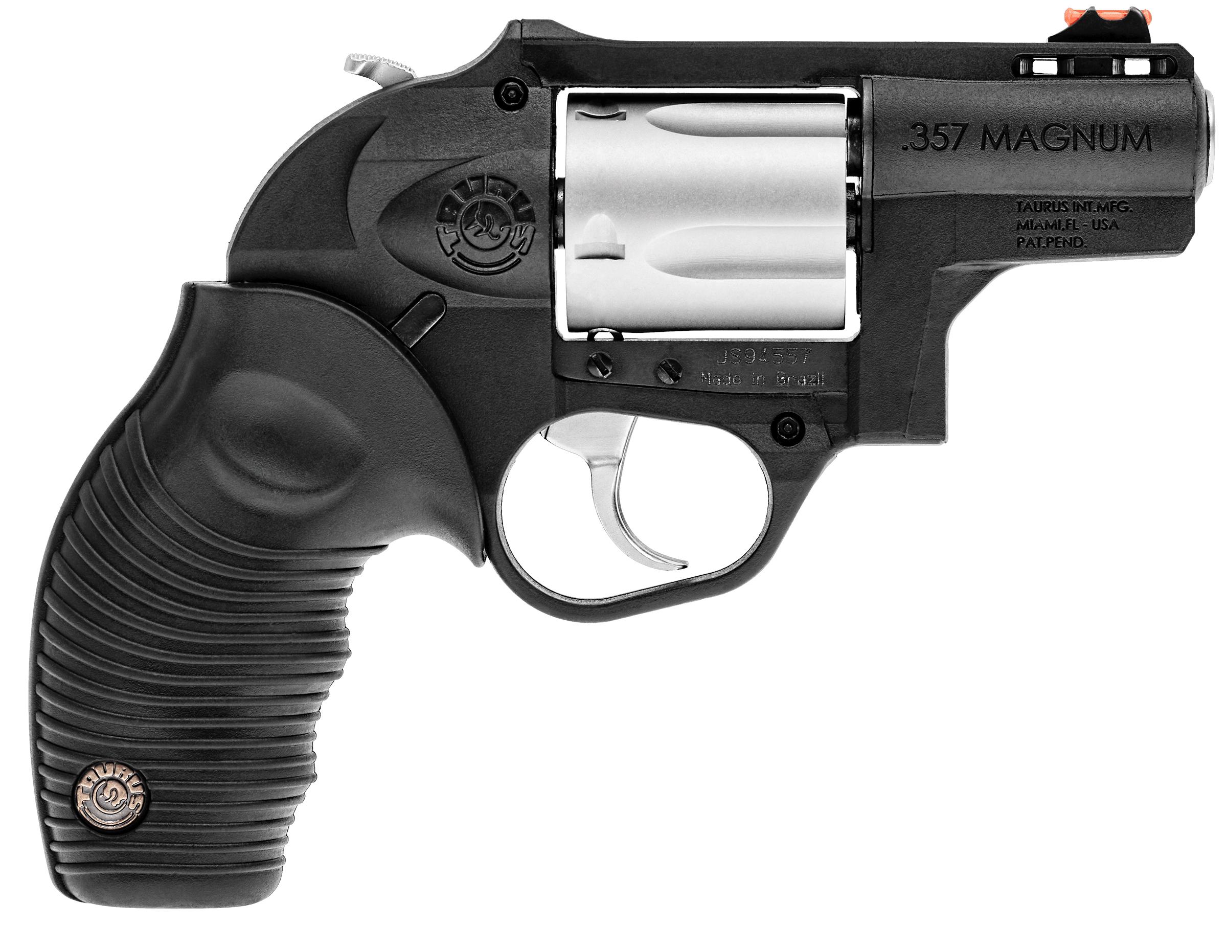 Taurus 2605029PLY Lightweight Revolver, Matte Stainless Steel, .357 MAG, 2-Inch Barrel, 5-Round Capacity, 19.75 oz, Red Fiber Optic Sight - View 2