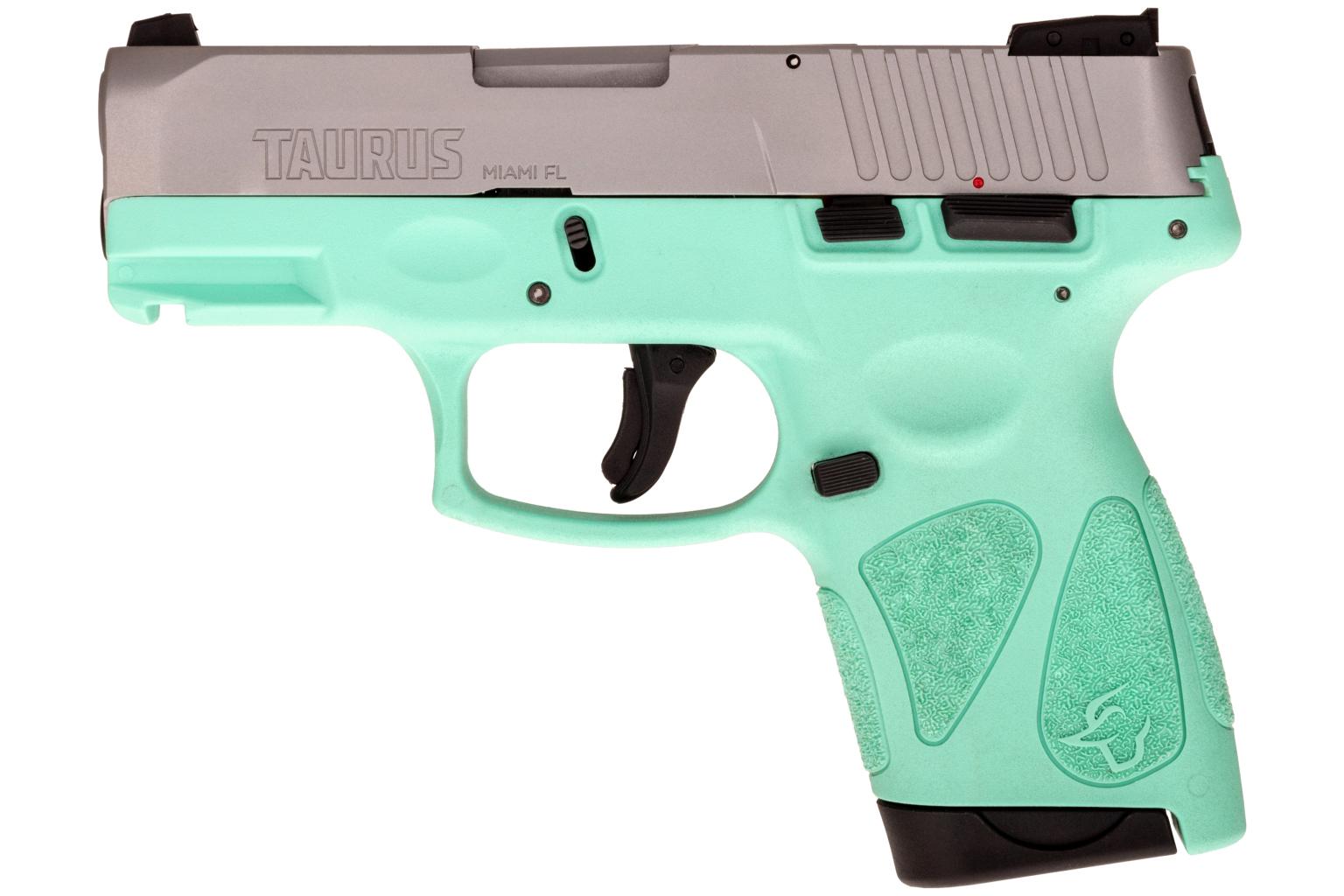 Taurus G2S Slim 9mm Luger Pistol: Cyan Polymer Frame, 3.2" Stainless Steel Barrel, 7-Round Capacity, Adjustable Sights, Integrated Picatinny Rail, 2 Mags Included - View 2