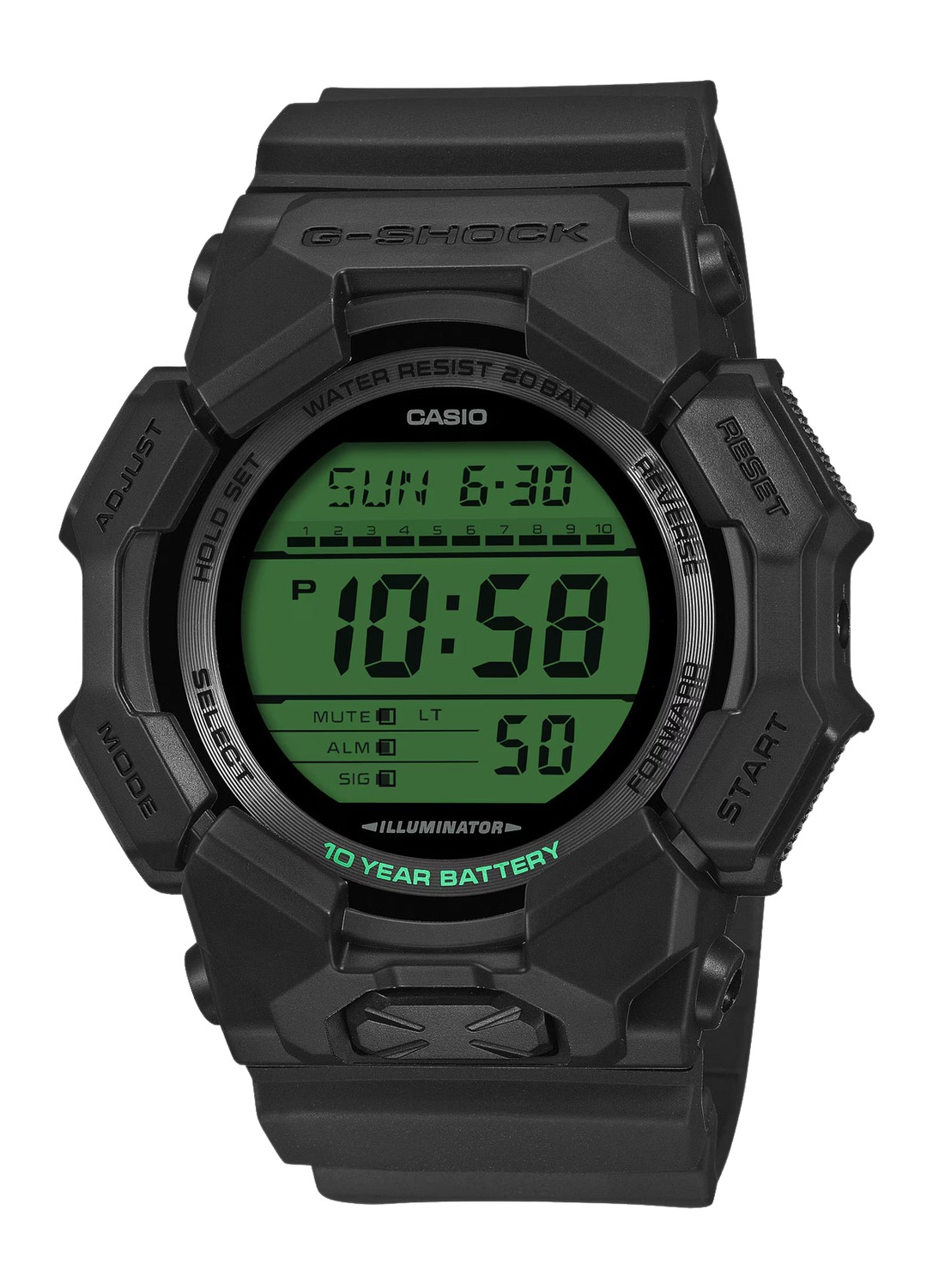 GSHOCK GD010BEG-1 DIGITAL BLACK/ELECTRO GRN