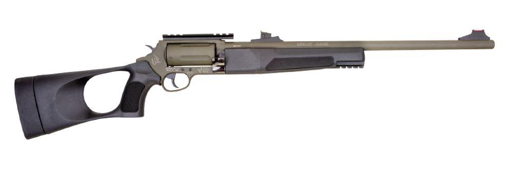 Rossi SCJT4510B Circuit Judge 45 Colt/410ga, 5-Round, 18.5-Inch Barrel, OD Green Finish, Black Synthetic Thumbhole Stock, Fiber Optic/Adjustable Sights, 31.8-Inch Length, 5.2 lbs - View 2