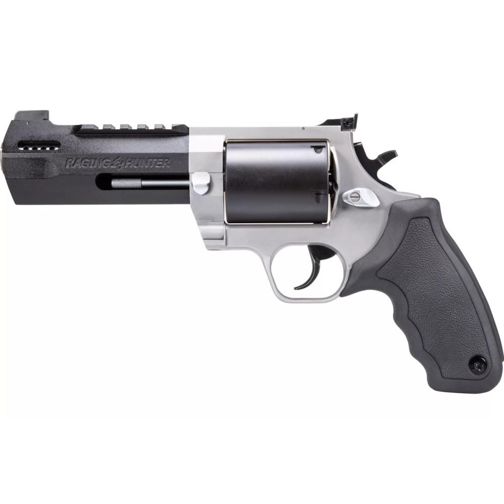 Taurus Raging Hunter 500 S&W Magnum Revolver: 5.12" Ported Barrel, 5-Round, Double Action, Matte Black & Stainless Steel Finish, Rubber Grip - View 2